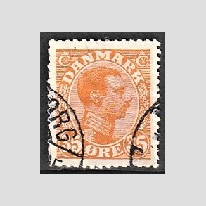 FRIMRKER DANMARK | 1913 - AFA 73 - Chr. X 35 re orange - Stemplet