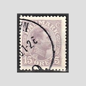 FRIMRKER DANMARK | 1913 - AFA 70a - Chr. X 15 re matlilla - Stemplet
