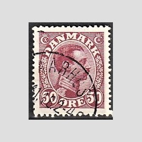 FRIMRKER DANMARK | 1913 - AFA 74 - Chr. X 50 re vinrd - Stemplet