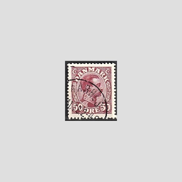 FRIMRKER DANMARK | 1913 - AFA 74 - Chr. X 50 re vinrd - Stemplet