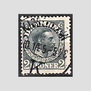 FRIMRKER DANMARK | 1913 - AFA 76 - Chr. X 2 Kroner skifergr - Stemplet