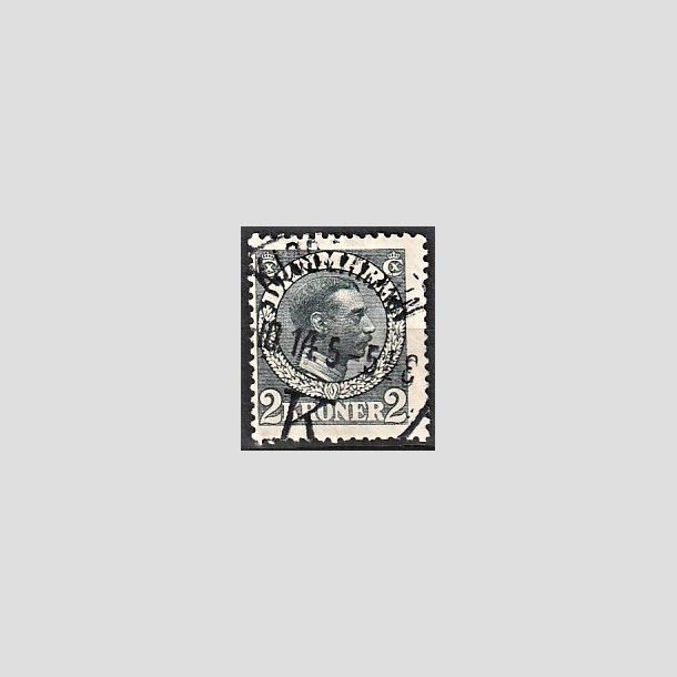 FRIMRKER DANMARK | 1913 - AFA 76 - Chr. X 2 Kroner skifergr - Stemplet