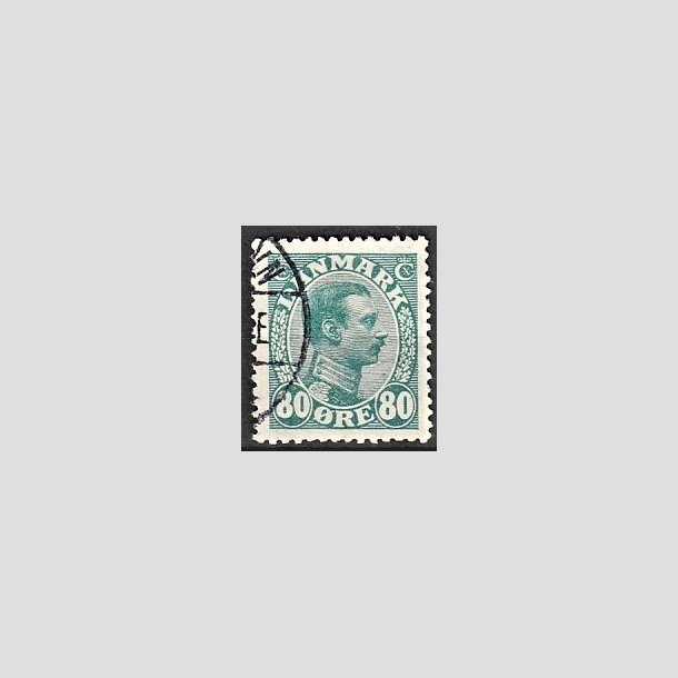 FRIMRKER DANMARK | 1915 - AFA 84 - Chr. X 80 re blgrn - Stemplet