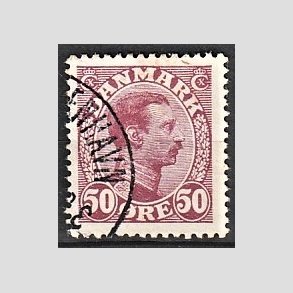 FRIMRKER DANMARK | 1913 - AFA 74 - Chr. X 50 re vinrd - Stemplet