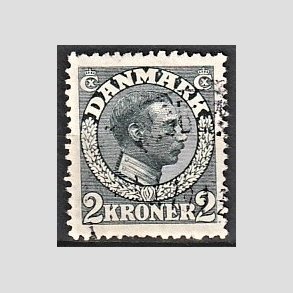 FRIMRKER DANMARK | 1913 - AFA 76 - Chr. X 2 Kroner skifergr - Stemplet