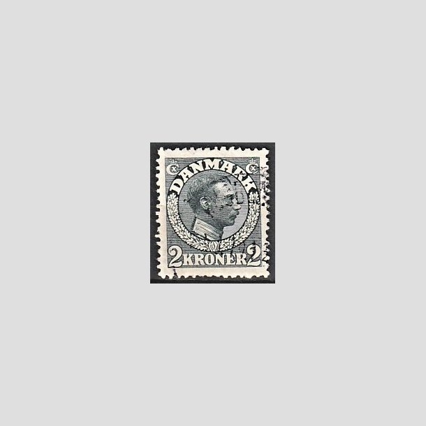 FRIMRKER DANMARK | 1913 - AFA 76 - Chr. X 2 Kroner skifergr - Stemplet