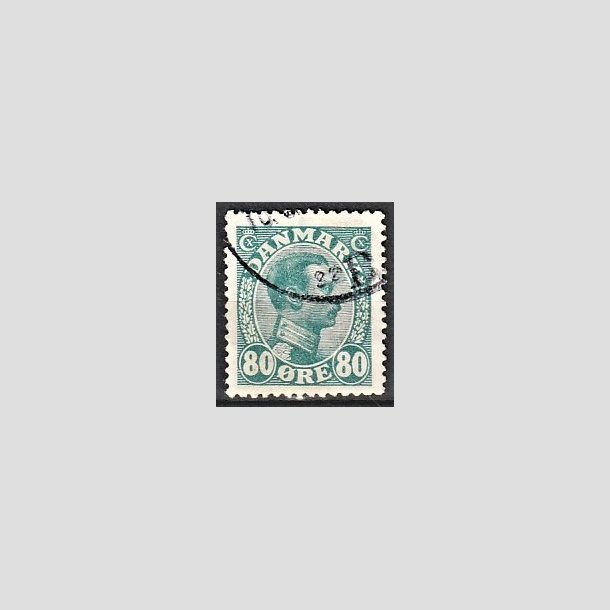 FRIMRKER DANMARK | 1915 - AFA 84 - Chr. X 80 re blgrn - Stemplet