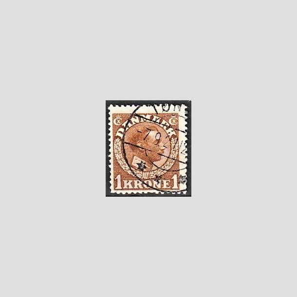 FRIMRKER DANMARK | 1913 - AFA 75 - Chr. X 1 Kr. gulbrun - Stemplet