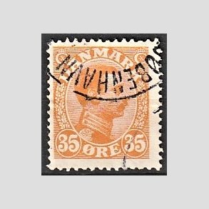 FRIMRKER DANMARK | 1913 - AFA 73 - Chr. X 35 re orange - Stemplet