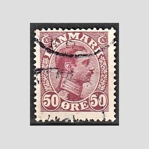 FRIMRKER DANMARK | 1913 - AFA 74 - Chr. X 50 re vinrd - Stemplet
