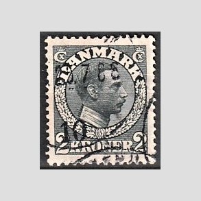 FRIMRKER DANMARK | 1913 - AFA 76 - Chr. X 2 Kroner skifergr - Stemplet