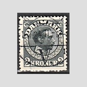 FRIMRKER DANMARK | 1913 - AFA 76 - Chr. X 2 Kroner skifergr - Stemplet