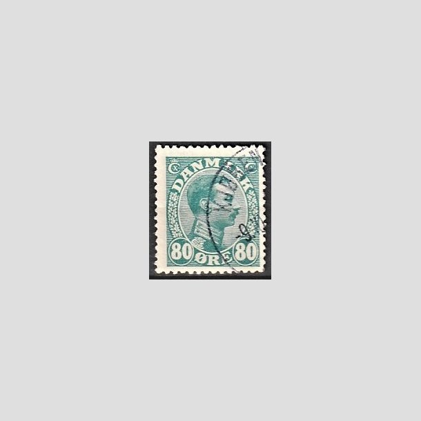 FRIMRKER DANMARK | 1915 - AFA 84 - Chr. X 80 re blgrn - Stemplet