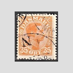 FRIMRKER DANMARK | 1913 - AFA 73 - Chr. X 35 re orange - Stemplet