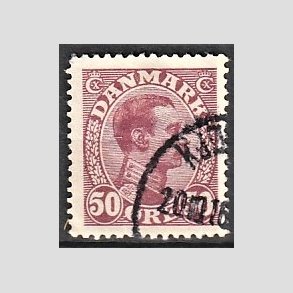 FRIMRKER DANMARK | 1913 - AFA 74 - Chr. X 50 re vinrd - Stemplet