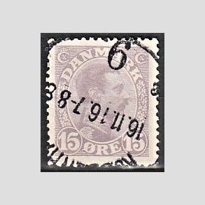 FRIMRKER DANMARK | 1913 - AFA 70a - Chr. X 15 re matlilla - Stemplet