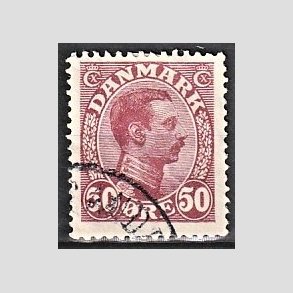 FRIMRKER DANMARK | 1913 - AFA 74 - Chr. X 50 re vinrd - Stemplet