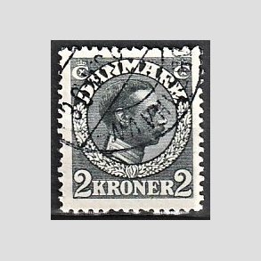 FRIMRKER DANMARK | 1913 - AFA 76 - Chr. X 2 Kroner skifergr - Stemplet