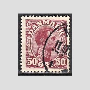 FRIMRKER DANMARK | 1913 - AFA 74 - Chr. X 50 re vinrd - Stemplet