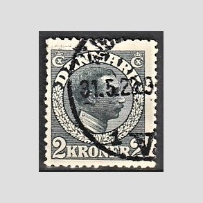 FRIMRKER DANMARK | 1913 - AFA 76 - Chr. X 2 Kroner skifergr - Stemplet