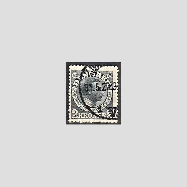 FRIMRKER DANMARK | 1913 - AFA 76 - Chr. X 2 Kroner skifergr - Stemplet