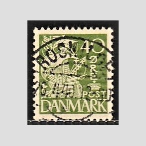 FRIM�RKER DANMARK | 1937-40 - AFA 208a - Karavel 40 �re gr�n Type II - Lux Stemplet