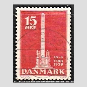 FRIM�RKER DANMARK | 1938 - AFA 244 - Stavnsb�ndet 15 �re r�d - Lux Stemplet