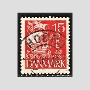FRIM�RKER DANMARK | 1927 - AFA 169 - Karavel 15 �re r�d - Lux Stemplet 