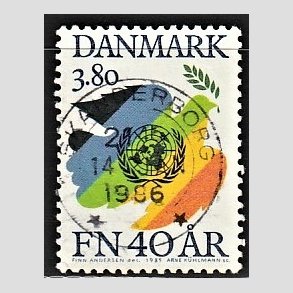 FRIM�RKER DANMARK | 1985 - AFA 841 - FN 40 �r - 3,80 Kr. flerfarvet - Lux Stemplet