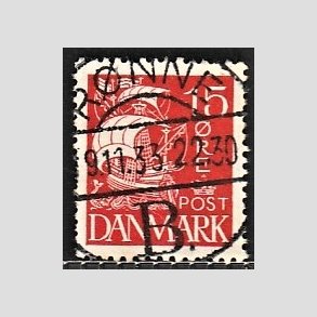 FRIM�RKER DANMARK | 1927 - AFA 169 - Karavel 15 �re r�d - Lux Stemplet 