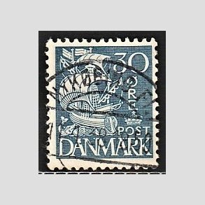 FRIM�RKER DANMARK | 1934 - AFA 215 - Karavel 30 �re bl� Type I - Lux Stemplet