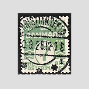FRIM�RKER DANMARK | 1926-30 - AFA 167 - B�lgelinie 7 �re lysgr�n - Lux Stemplet
