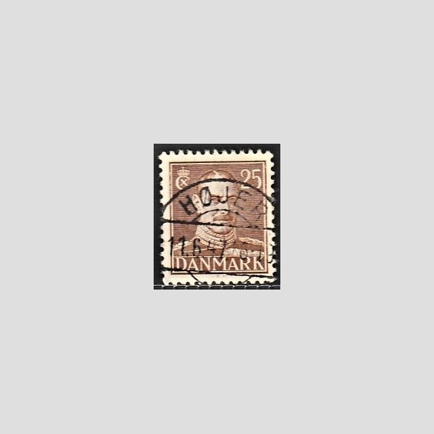 FRIMRKER DANMARK | 1942-44 - AFA 277 - Chr. X 25 re brun - Lux Stemplet Hjer