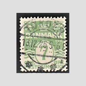FRIM�RKER DANMARK | 1926-30 - AFA 167 - B�lgelinie 7 �re lysgr�n - Lux Stemplet