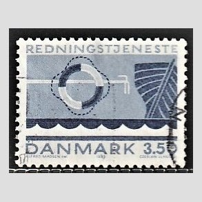 FRIMRKER DANMARK | 1983 - AFA 784 - Redningstjenester - 3,50 Kr. bl - Alm. god gennemsnitskvalitet - Stemplet (Photo eksempel)