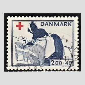 FRIMRKER DANMARK | 1983 - AFA 764 - Dansk Rde Kors - 2,00 Kr. + 40 re rd/bl - Alm. god gennemsnitskvalitet - Stemplet (Photo eksempel)