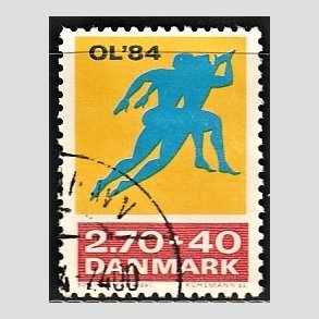 FRIMRKER DANMARK | 1984 - AFA 798 - Olympiske Lege 1984 - 2,70 Kr. + 40 re gul/rd/bl - Alm. god gennemsnitskvalitet - Stemplet (Photo eksempel)