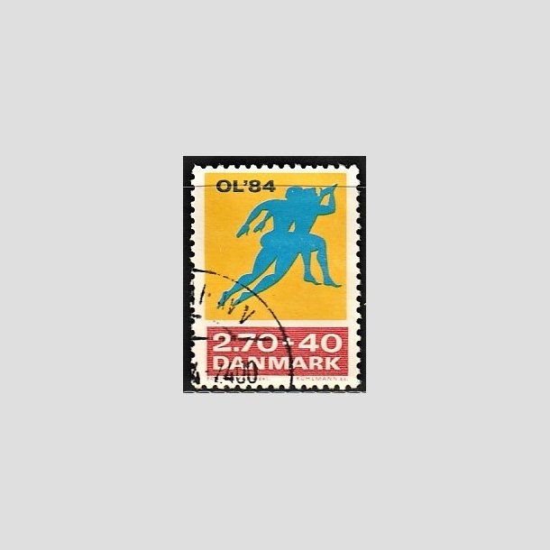 FRIMRKER DANMARK | 1984 - AFA 798 - Olympiske Lege 1984 - 2,70 Kr. + 40 re gul/rd/bl - Alm. god gennemsnitskvalitet - Stemplet (Photo eksempel)