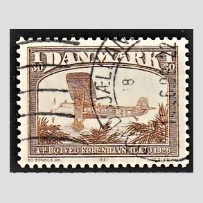 FRIMRKER DANMARK | 1981 - AFA 738 - Flyvning - 1,30 Kr. brun - Alm. god gennemsnitskvalitet - Stemplet (Photo eksempel)