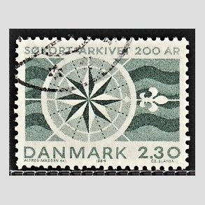 FRIMRKER DANMARK | 1984 - AFA 799 - Skortarkivet 200 r - 2,30 Kr. grn - Alm. god gennemsnitskvalitet - Stemplet (Photo eksempel)