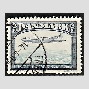 FRIMRKER DANMARK | 1981 - AFA 740 - Flyvning - 2,30 Kr. sortbl/bl - Alm. god gennemsnitskvalitet - Stemplet (Photo eksempel)