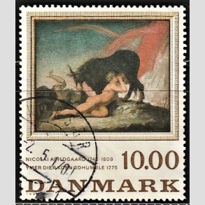 FRIMRKER DANMARK | 1984 - AFA 817 - N. Abildgaard - 10,00 Kr. flerfarvet - Alm. god gennemsnitskvalitet - Stemplet (Photo eksempel)