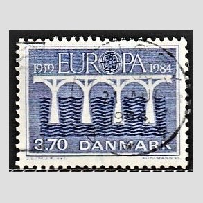 FRIMRKER DANMARK | 1984 - AFA 804 - Europamrker - 3,70 Kr. bl - Alm. god gennemsnitskvalitet - Stemplet (Photo eksempel)