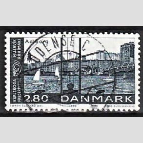 FRIM�RKER DANMARK | 1986 - AFA 859 - Venskabsbyer - 2,80 Kr. bl� - Pragt Stemplet