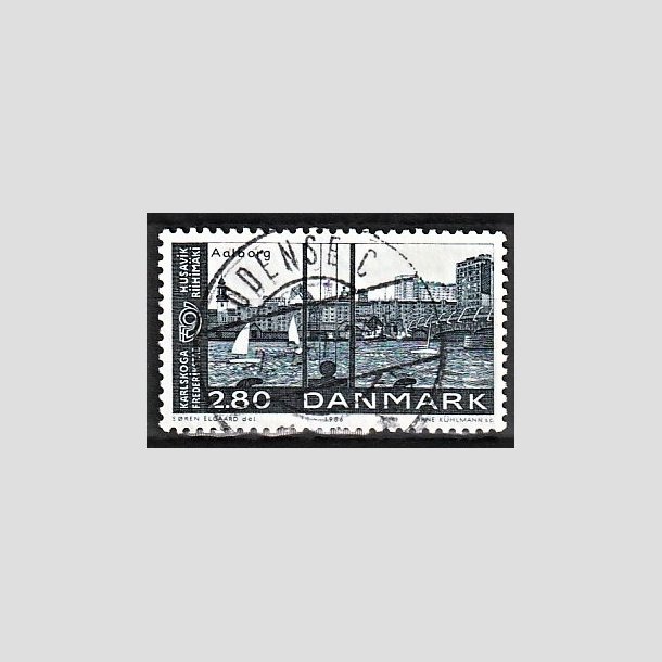 FRIMRKER DANMARK | 1986 - AFA 859 - Venskabsbyer - 2,80 Kr. bl - Pragt Stemplet