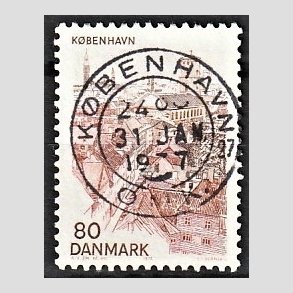 FRIM�RKER DANMARK | 1976 - AFA 614 - K�benhavn - 80 �re brun/brunr�d - Pragt Stemplet