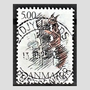 FRIM�RKER DANMARK | 1994 - AFA 1078 - Truede danske dyr - 5,00 Kr. egern - Pragt Stemplet