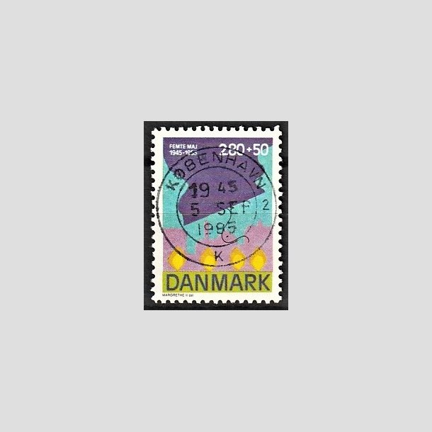 FRIMRKER DANMARK | 1985 - AFA 831 - 40-ret for befrielsen - 2,80 + 50 re Kr. flerfarvet - Pragt Stemplet