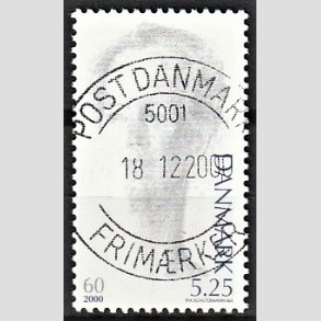 FRIMRKER DANMARK | 2000 - AFA 1240 - Droning Margrethe 60 r - 5,25 Kr. bl/gr - Pragt Stemplet