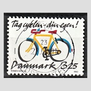 FRIMRKER DANMARK | 1990 - AFA 980 - Cykeltyveri - 3,25 Kr. flerfarvet - Pragt Stemplet